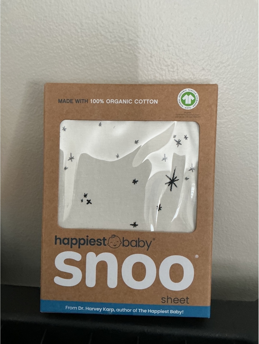 Happiest Baby Snoo Organic Cotton Fitted Sheet for Snoo Smart Sleeper - White w/
